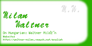 milan waltner business card
